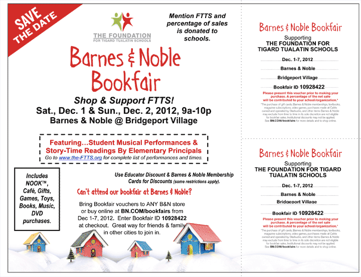 Save The Date Barnes Noble Bookfair The Foundation For Tigard