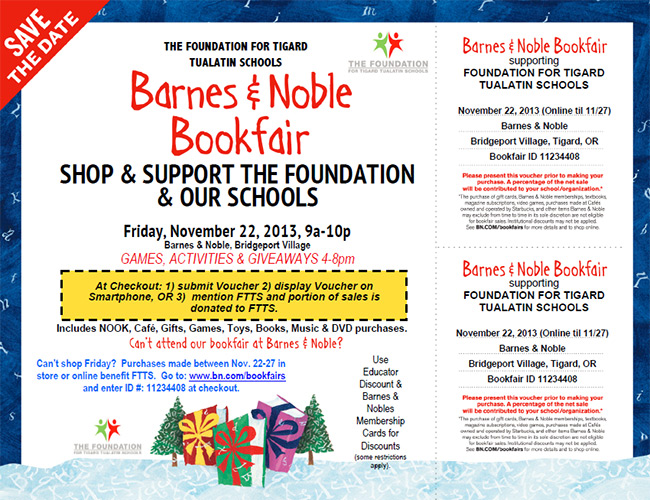 Save The Date 2013 Barnes Noble Bookfair The Foundation For